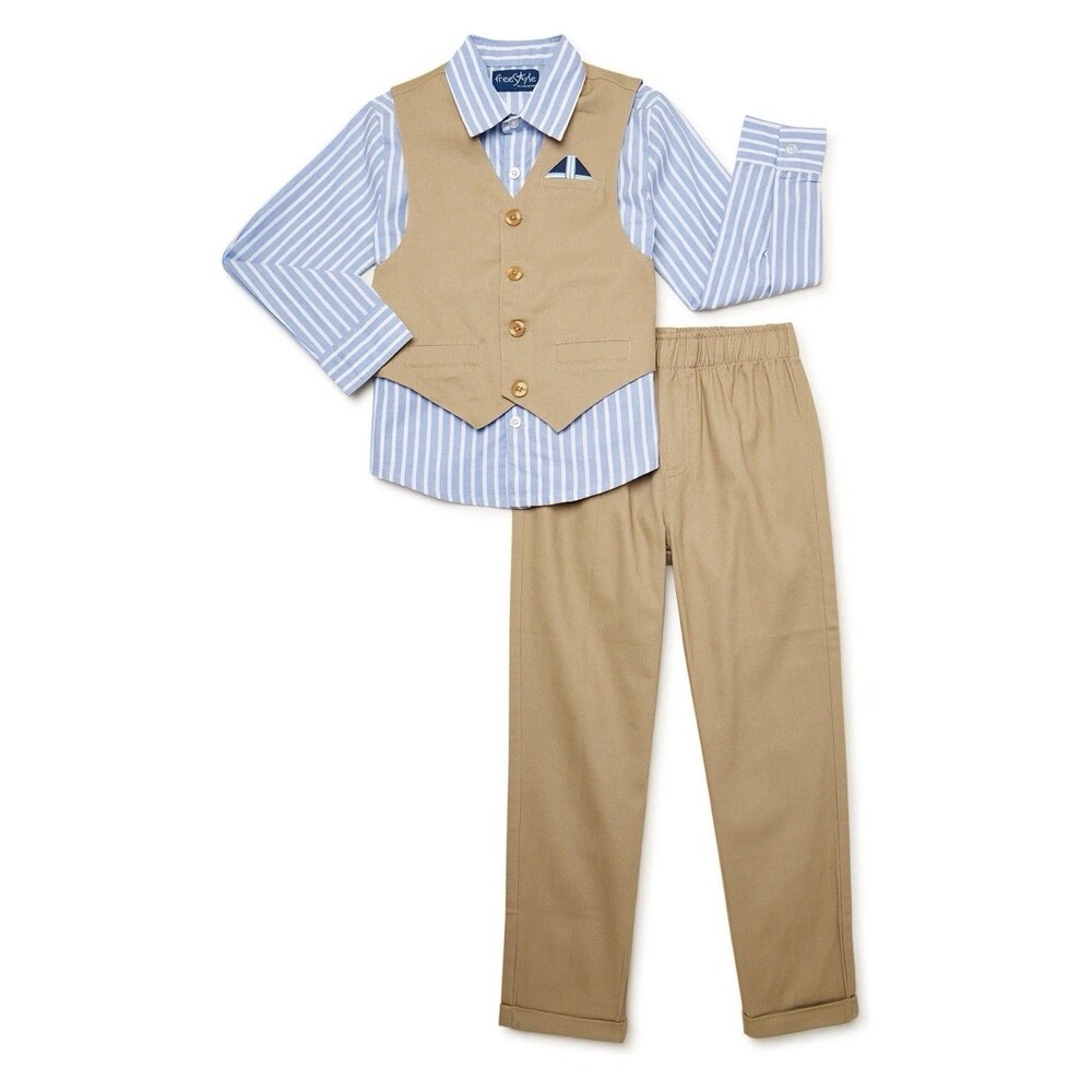 Freestyle Revolution Boys Dress Shirt , Vest &pants Set Size 5 100% Cotton
